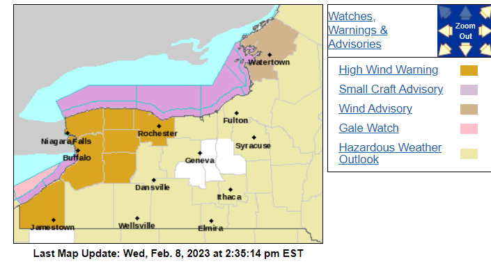 UPDATE: High Wind Warning Begins Thursday Night In Genesee, Orleans And ...