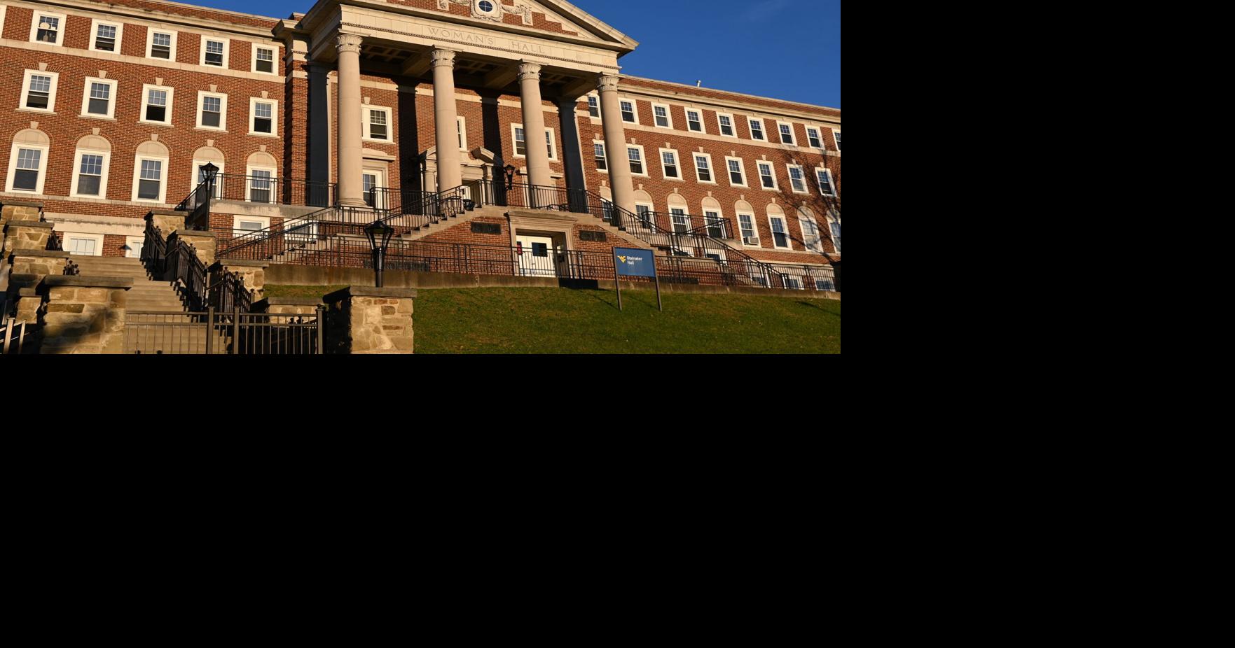 Alumni Hall Wvu, West Virginia Yeti 30oz White Powder Coated Rambler, Alumni Hall