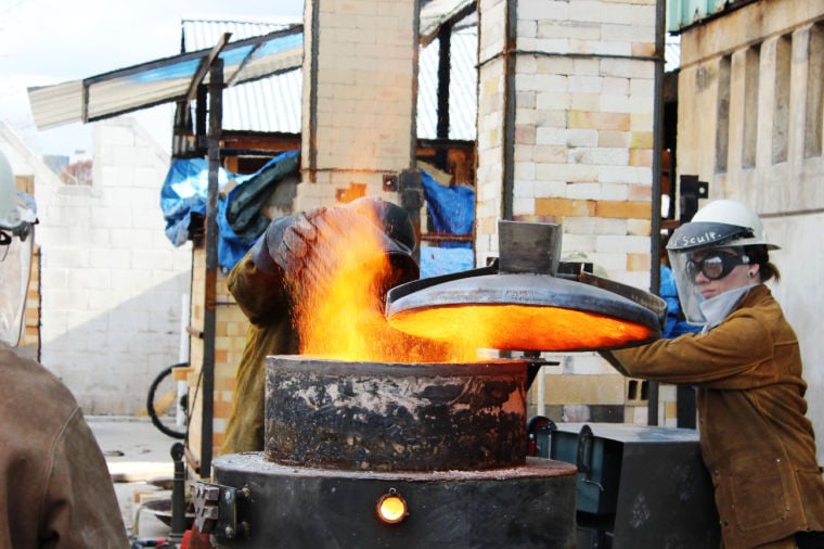 Iron Pour celebrates Creative Arts Center’s new iron casting furnace
