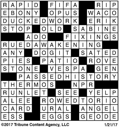 Puzzle Answers 1-20-17 | Puzzle Answers | thedaonline.com