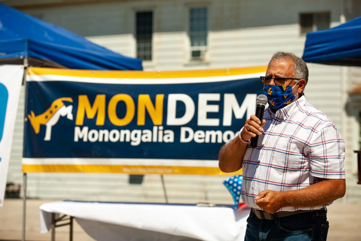 West Virginia democratic state senate candidate Mike Caputo speaks at the ribbon cutting ceremony for Democratic gubernatorial candidate Ben Salango campaign's field office in Morgantown on August 19, 2020 .