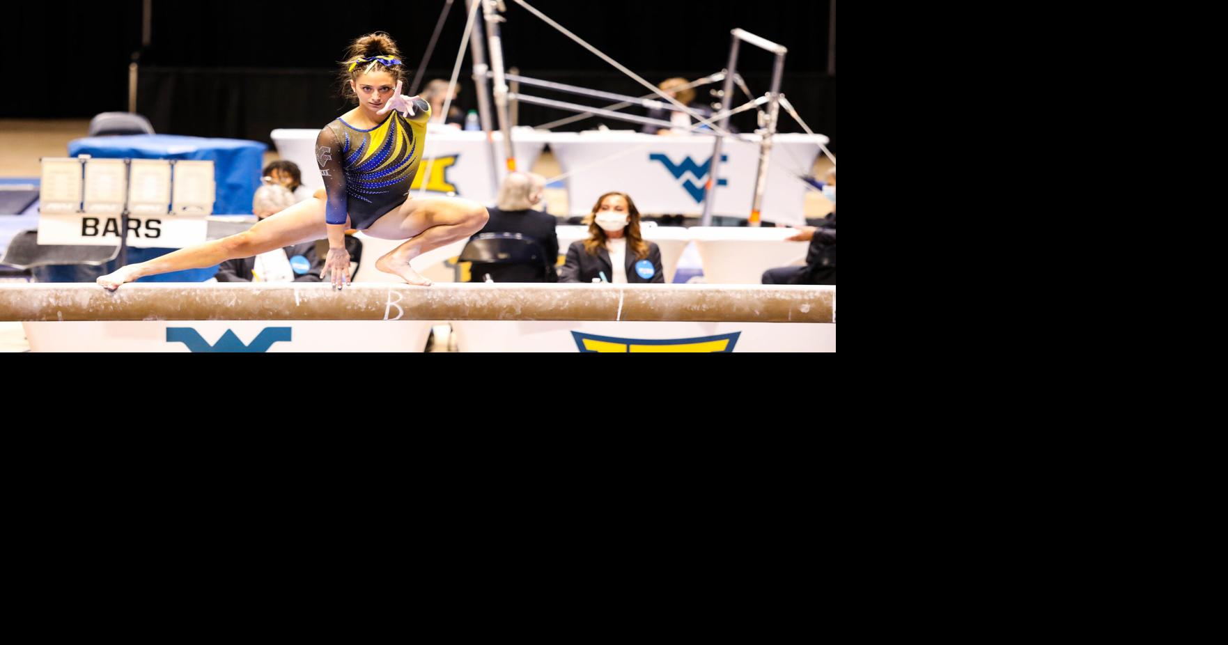 WVU gymnastics comes home second in first home meet Gymnastics