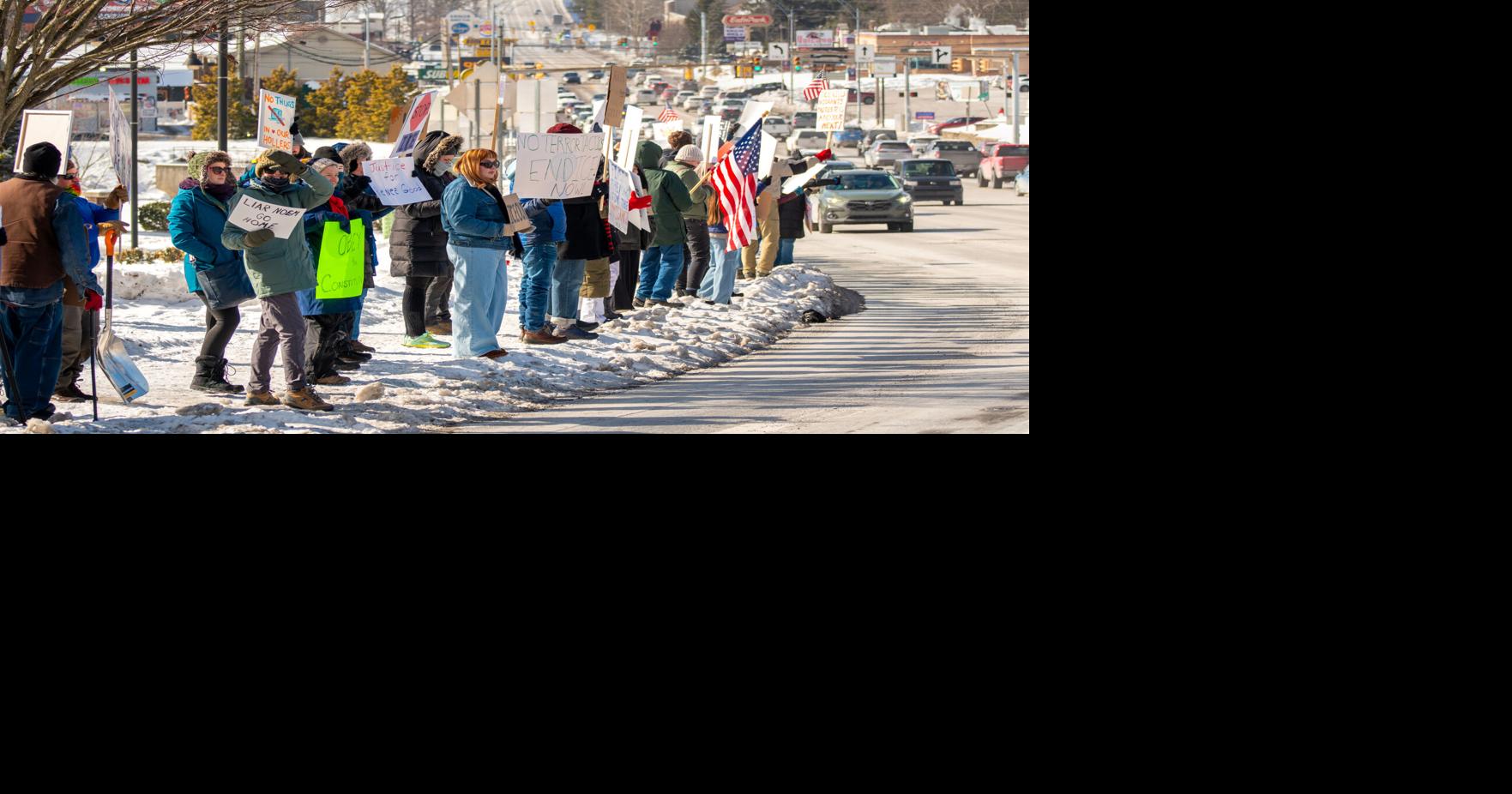 Dozens gather for anti-ICE protest Saturday