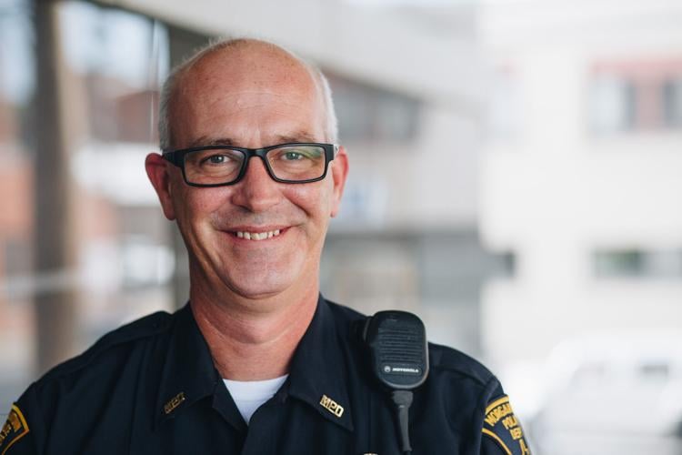 Interim Morgantown Police Chief Eric Powell photographed in front of the Morgantown Police Department on September 16, 2020.