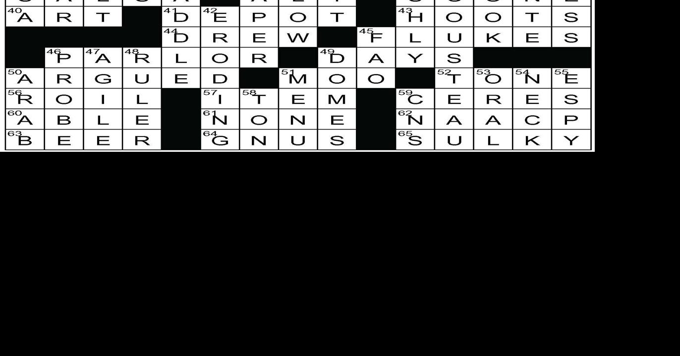 Crossword Answers March 6 Puzzle Answers