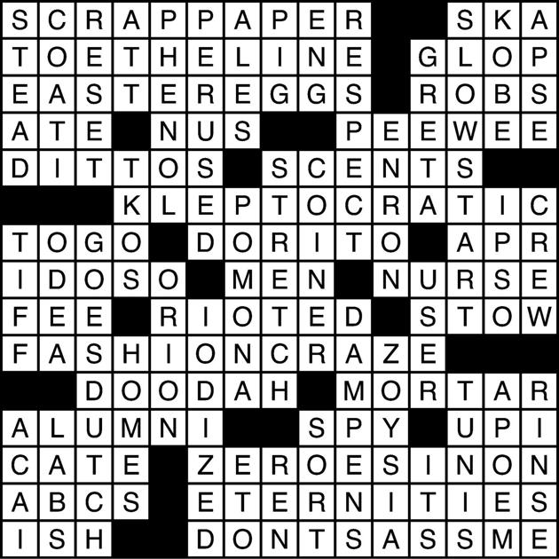 04-09-18 Crossword | Puzzle Answers | thedaonline.com