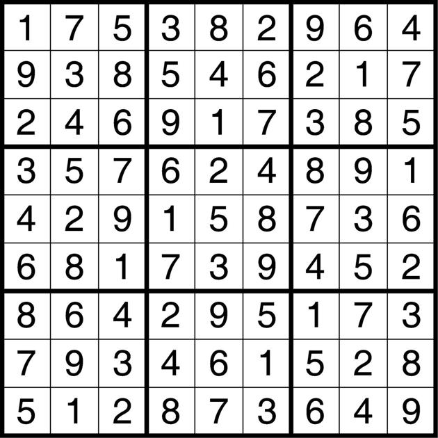 040819 Sudoku Puzzle Answers