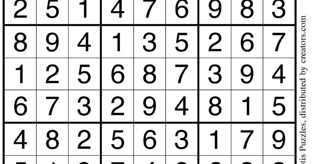 Sudoku Answers | Entertainment | thederrick.com