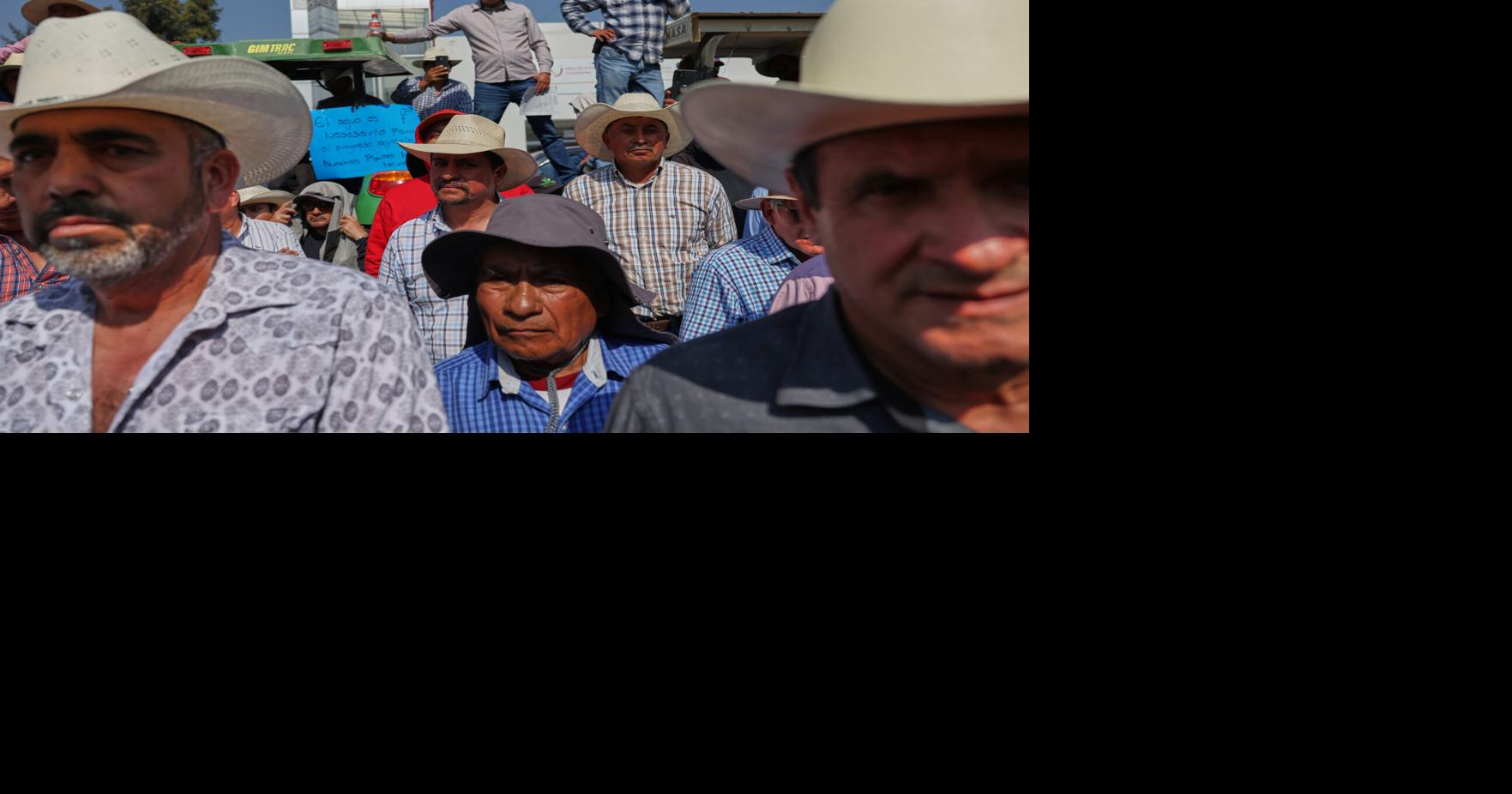 Farmers block Mexico's Congress with tractors in protest against new national water law proposal