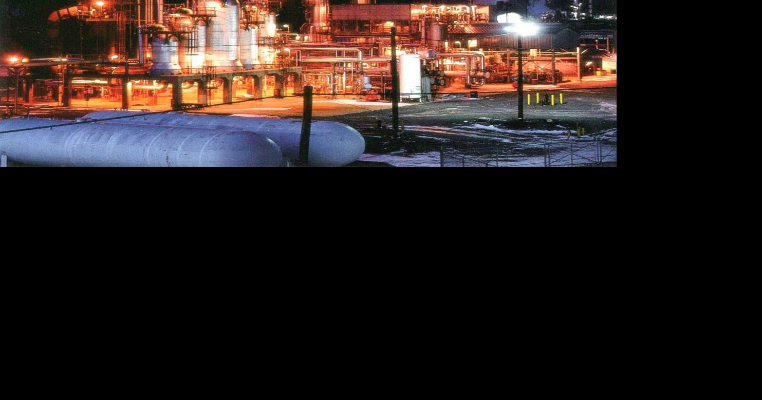 Out of the Archives Nighttime scene at Pennzoil refinery Community