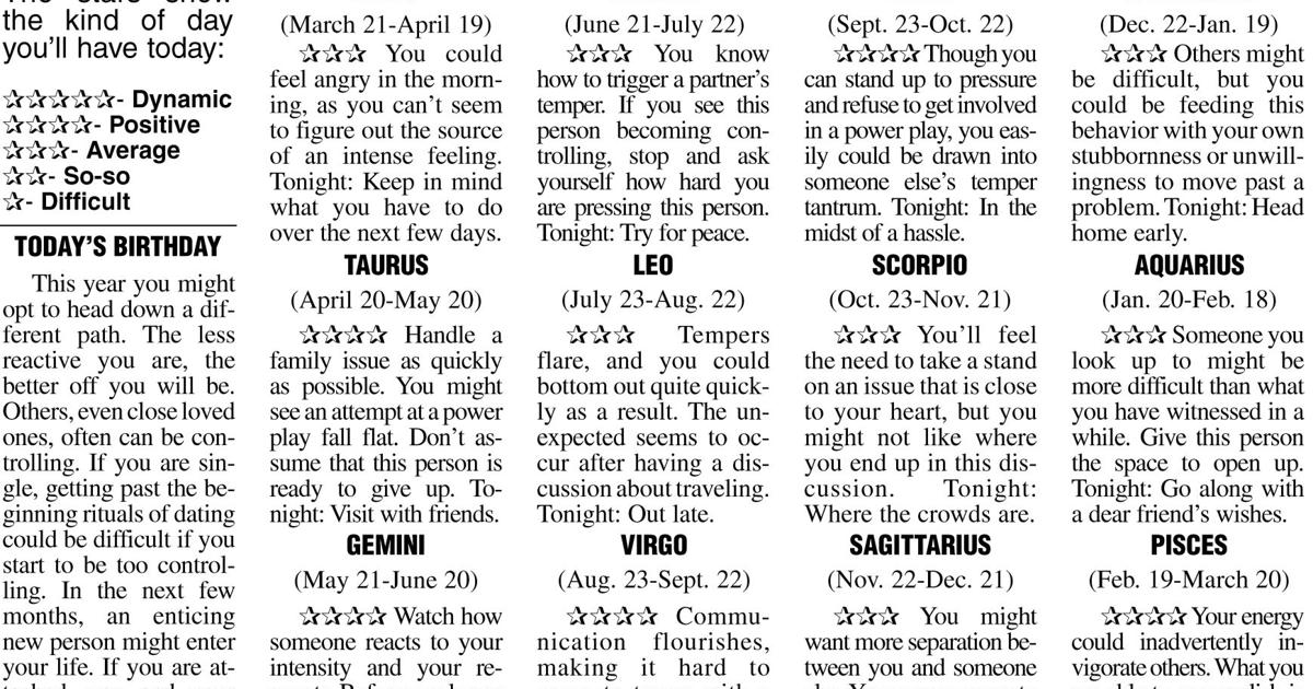 Horoscope Column Horoscopes | Letters & Columns | thederrick.com