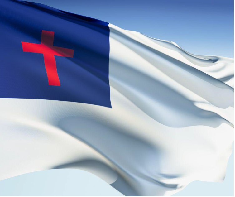 christian flag waving