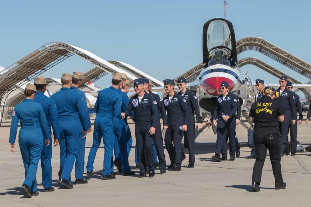 thunderbirds pay visit to blue angels and imperial valley news thedesertreview com blue angels and imperial valley
