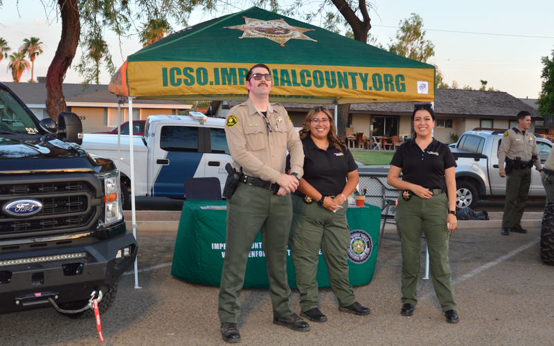 Imperial County Sheriff's Office display booth at National Night Out 2022
