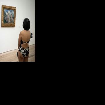Immersive art: museum-goers in bikinis dive into Cezanne
