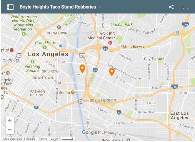 Police warn of Boyle Heights taco stand robberies | Crime ...