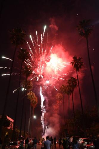 Fireworks on Laveta Terrace in Echo Park