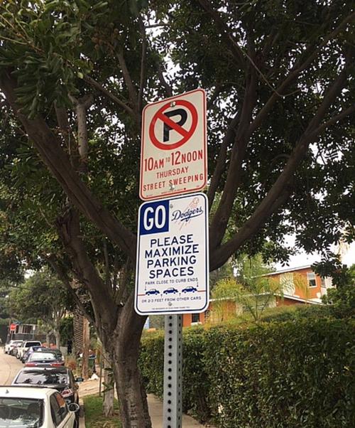 Faux parking signs are back -- with a "Go Dodgers" theme!