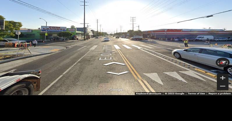 Boyle Heights celebrates new traffic signs and flashing sidewalk on