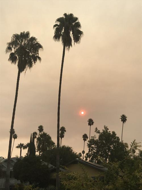 Red sun over Silver Lake