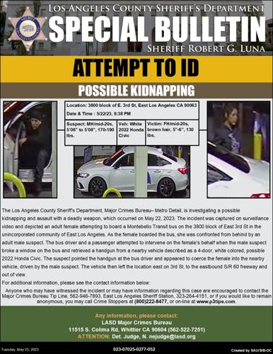 Flyer of kidnapping suspect and victim