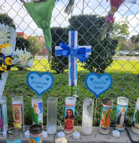 Memorial to El Sereno homicide victim on Huntington Drive