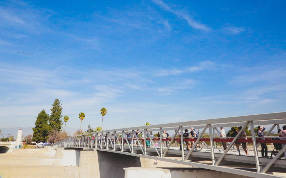 The carfree Red Car bridge opens between Atwater Village