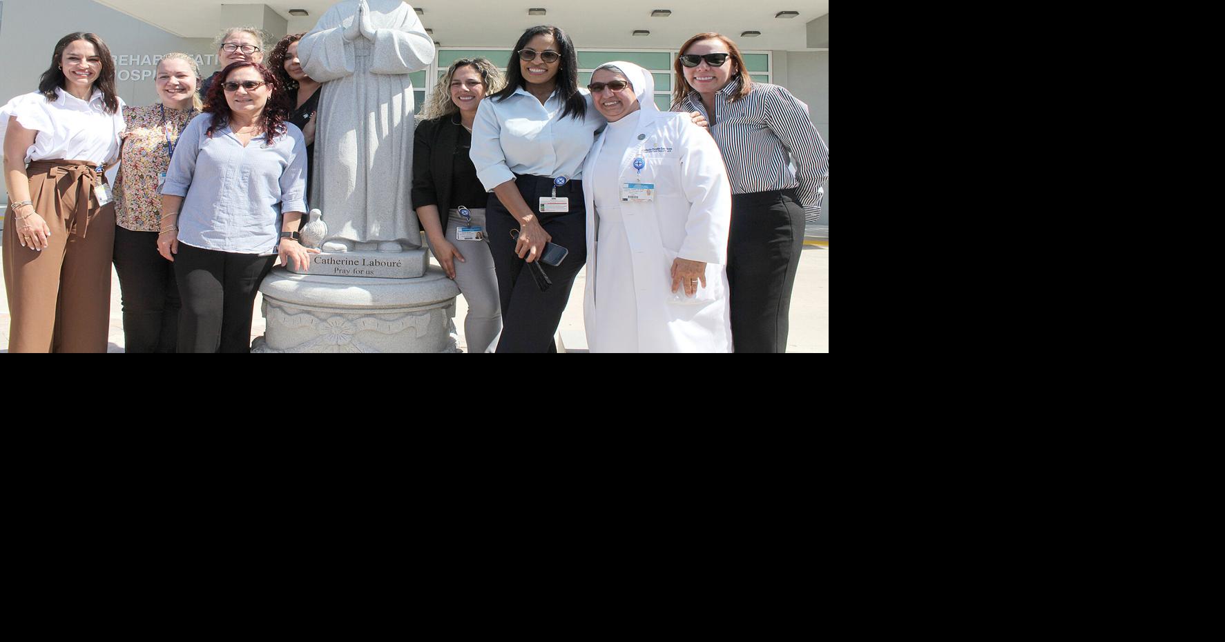 Hospital unveils new statue of patron saint