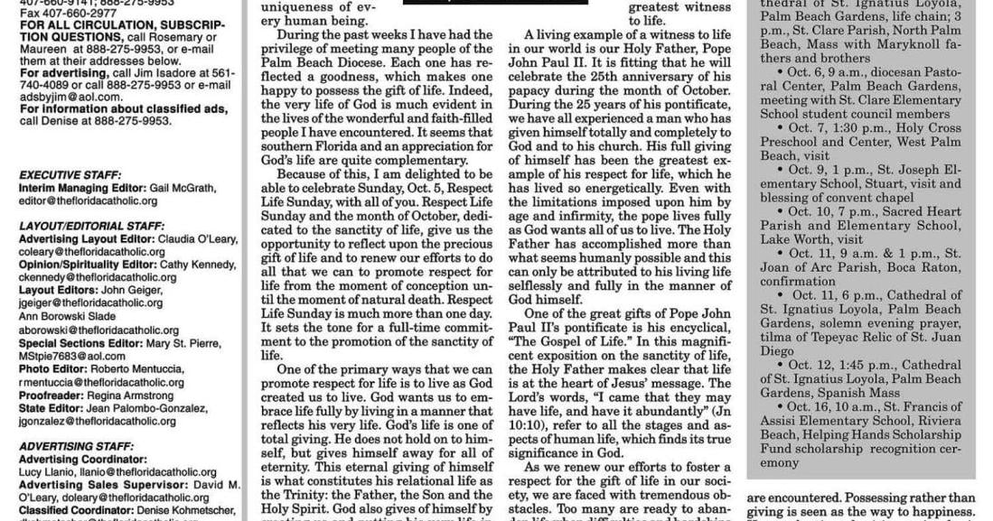 What Florida, October and the pope share