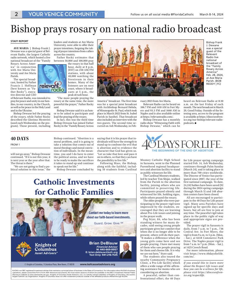 Page 09  Venice e-Edition - Florida Catholic Media