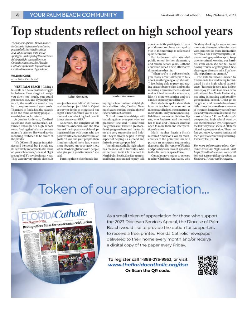 Page 04 Palm Beach E Edition Florida Catholic Media 