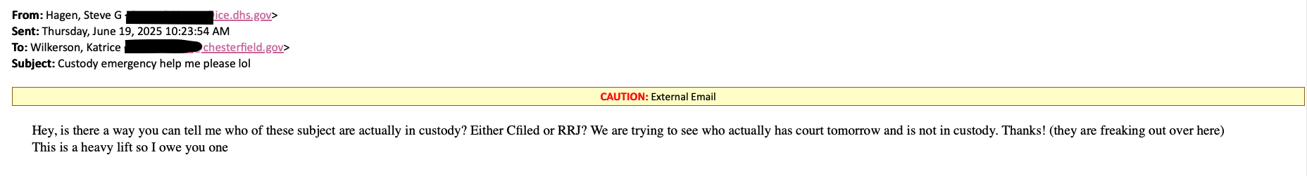 Deportation officer email