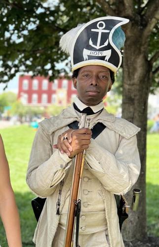 Antoine Watts of the First Rhode Island reenactors