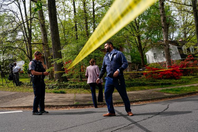 Police at the home of former Virginia Lieutenant Governor Justin Fairfax, after he shot and killed his wife Cerina Fairfax and himself, according to police