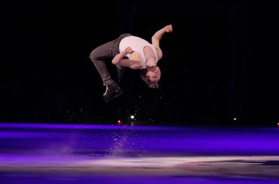 Ilia Malinin does a backflip during his routine at the 2026 Stars on Ice show held at the Blue Cross Arena in Rochester on May 5, 2026.