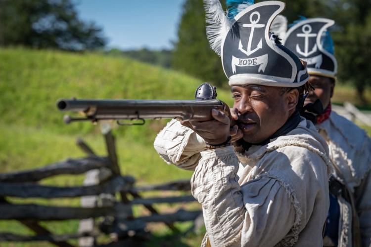 Kevin Chapman, of the First Rhode Island reenactors
