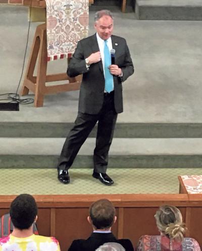 Kaine listens to Ferrum College