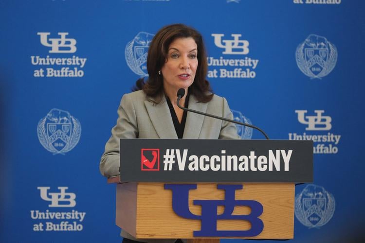 UB south vaccination site HOCHUL Hickey (copy)