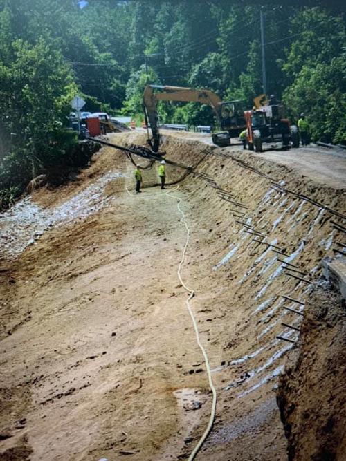 Crews work to rebuild Virginia 116 in Franklin County