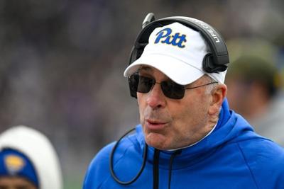 Dec 27, 2025; Annapolis, MD, USA; Pittsburgh Panthers head coach Pat Narduzzi reacts during the second half of the Military Bowl against the East Carolina Pirates at Navy-Marine Corps Stadium. Mandatory Credit: Tommy Gilligan-Imagn Images (copy)