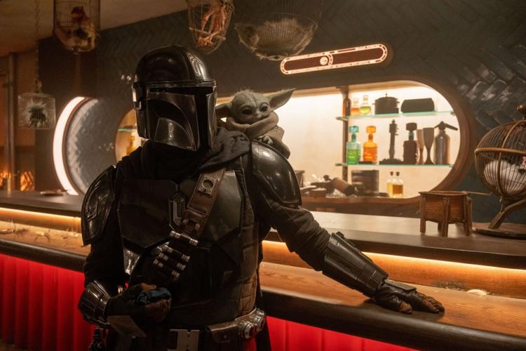 The Mandalorian (Pedro Pascal) and Grogu in "The Mandalorian and Grogu."