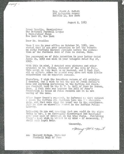 Mary McNeil Letter