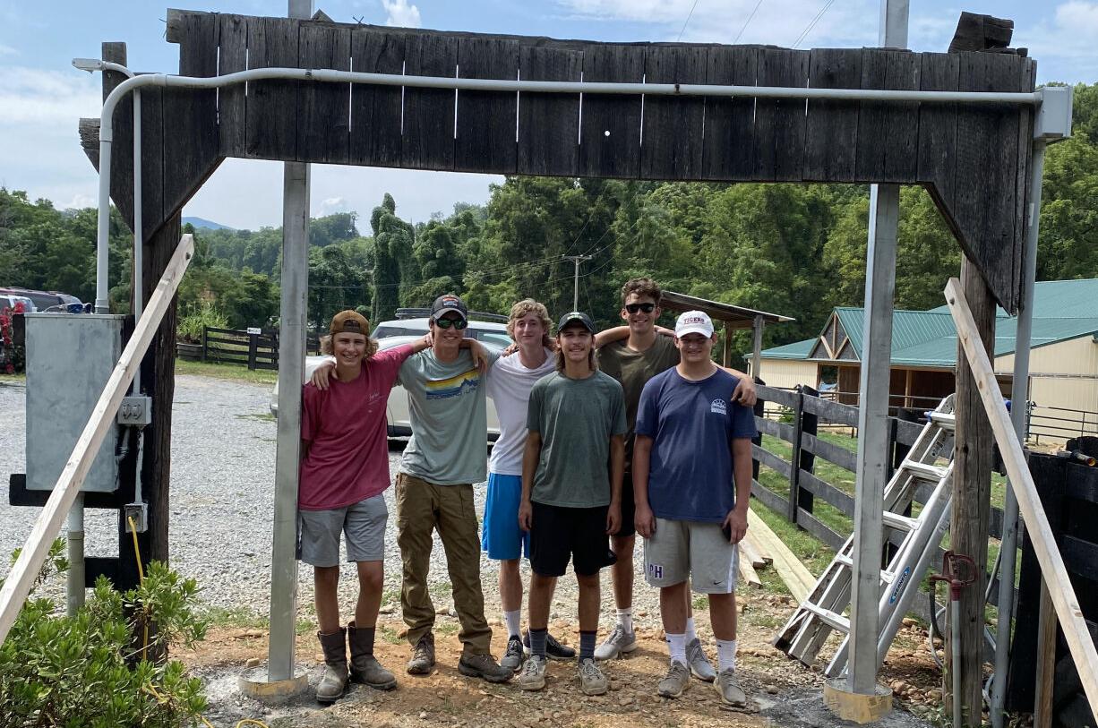 Parker Neal's Eagle Scout project buddies at Healing Strides  7-26-21