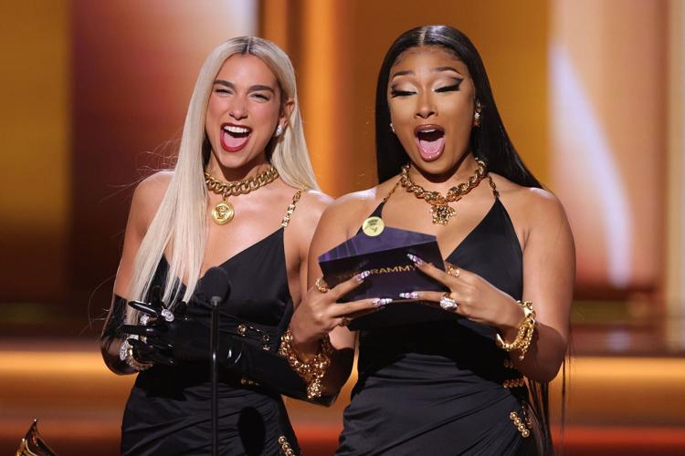 Megan Thee Stallion and Dua Lipa recreate infamous on-stage moment between Mariah Carey and Whitney Houston