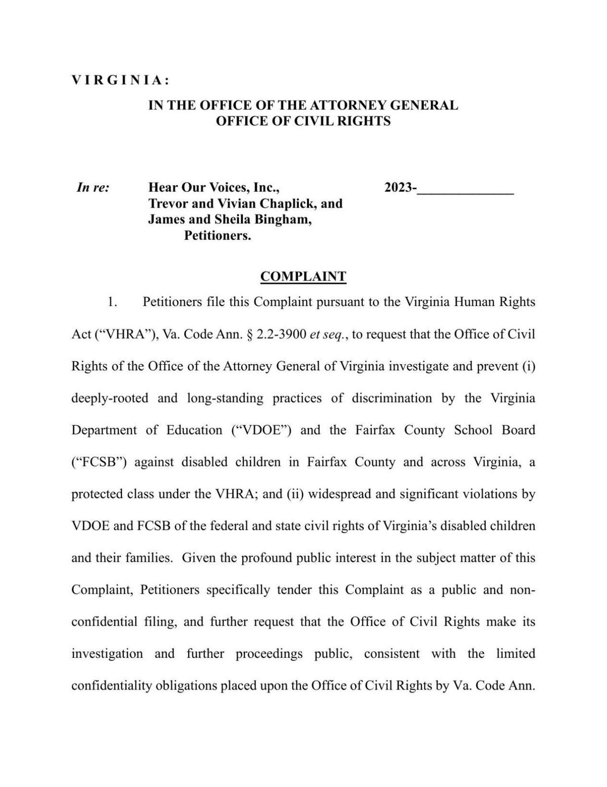 Human Rights Complaint Filed with OCR OAG on July 27, 2023.pdf