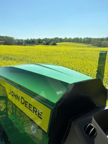 John Deere and field