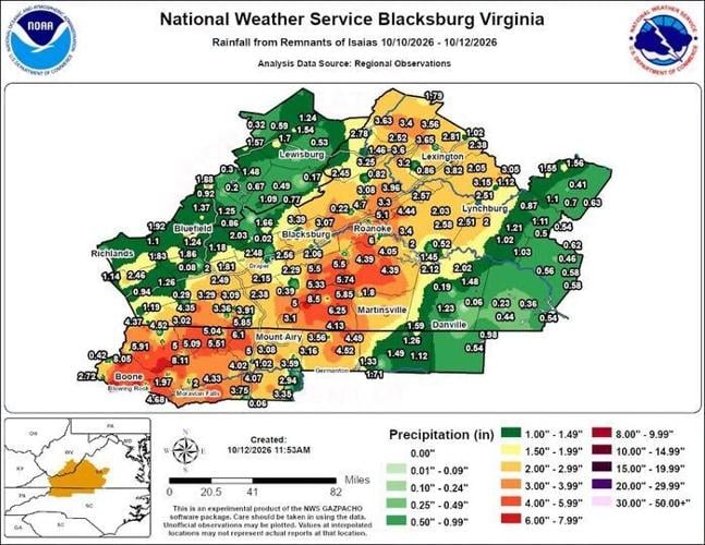 NWS rainfal totals 101226