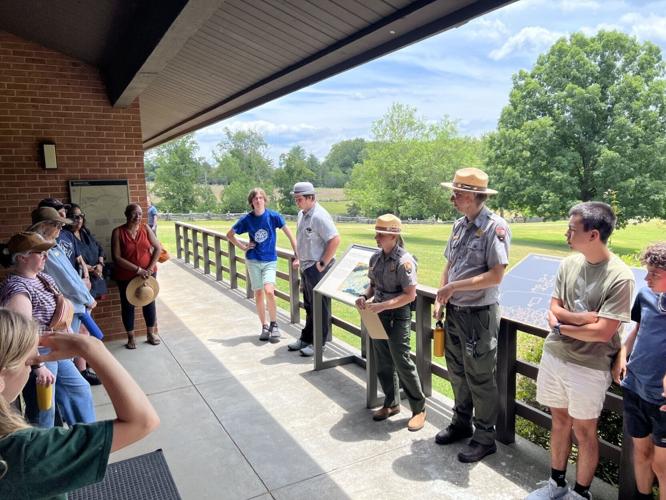 Booker T. Washington National Monument park rangers Simeon Klepac and Abbi Smithmyer