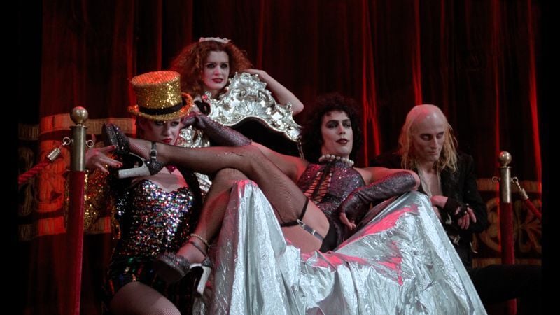 Tim Curry (center, with Nell Campbell, Patricia Quinn and Richard O'Brien) stars as Dr. Frank-N-Furter in "The Rocky Horror Picture Show."