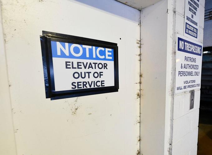 Elevator out at Roanoke Station Parking Garage